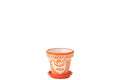 J-Line bloempot Granada - keramiek - oranje - small - Ø 21 cm