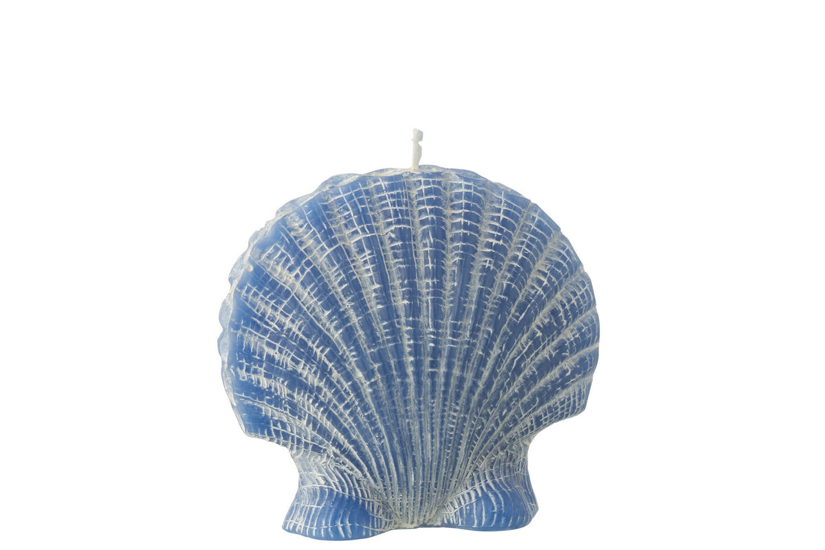 J-Line Kaars Schelp Wax Blauw Large - 8 Uur