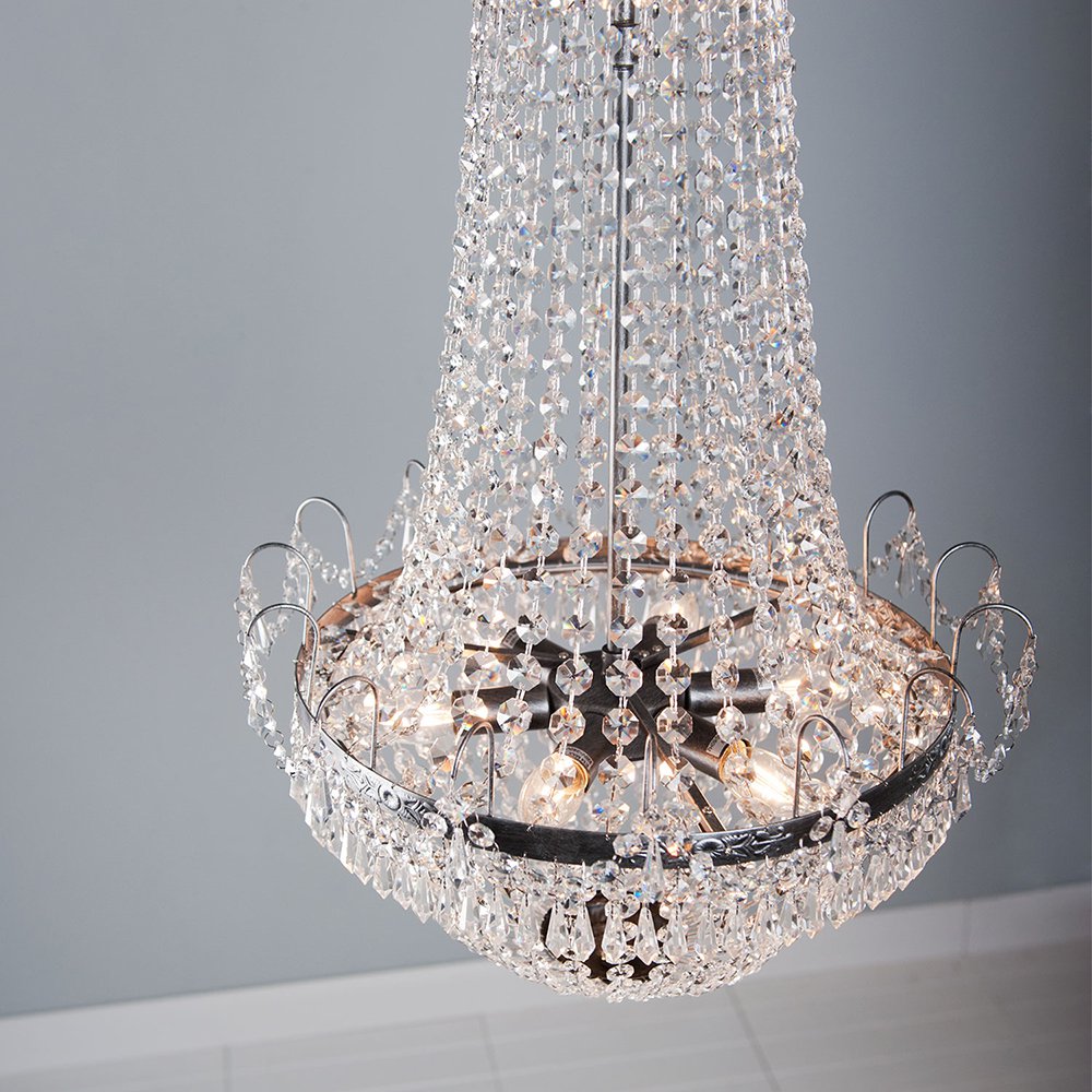 Kroonluchter Ø 50x113 cm Zilverkleurig IJzer Hanglamp