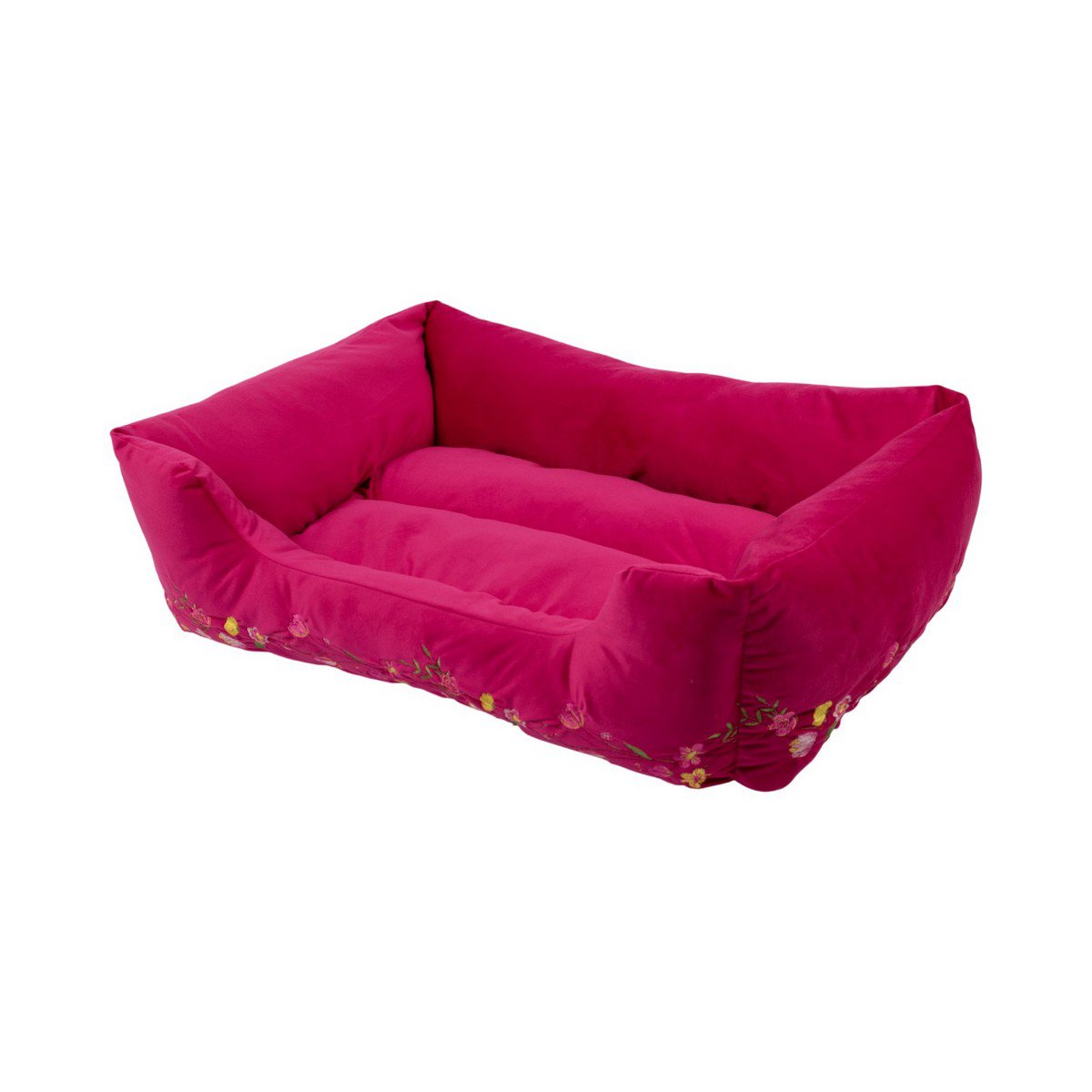 Dierenmand L borduurwerk fuchsia roze 80x60x22cm