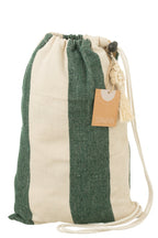 J-Line Hangmat Brede Strepen Katoen/Polyester Donker Groen/Ecru