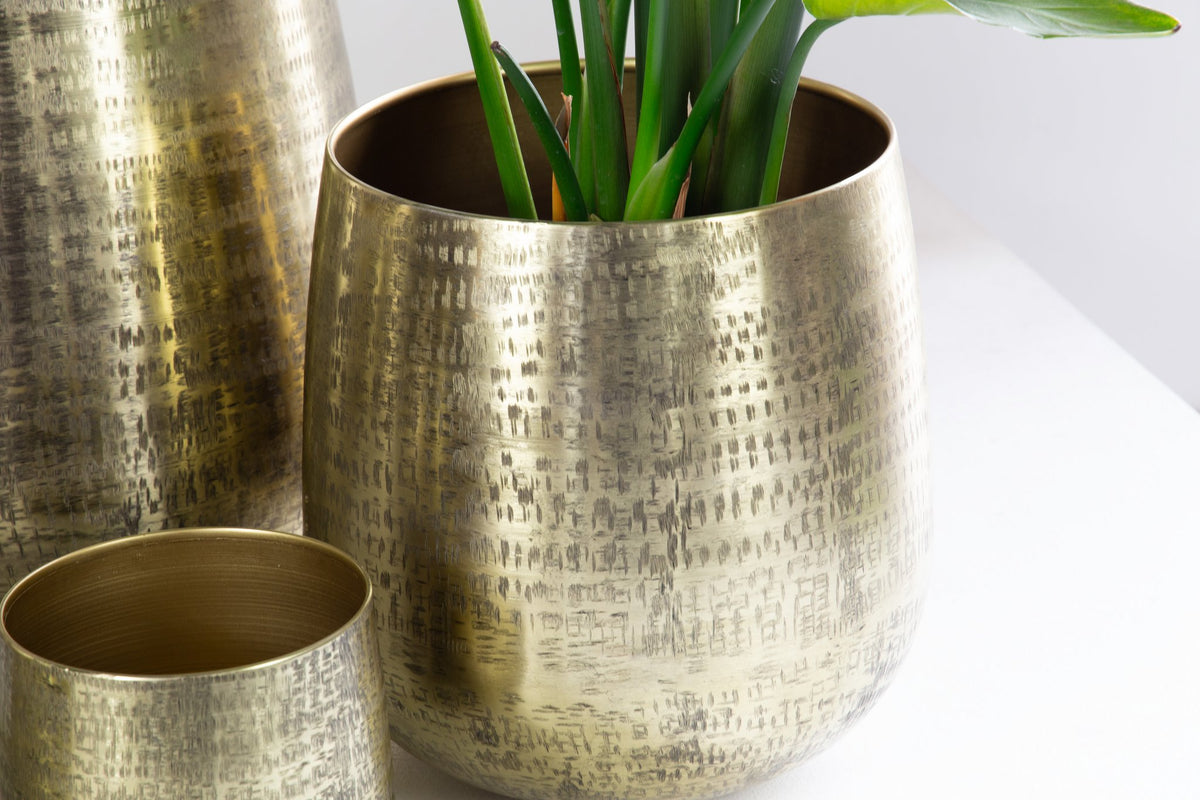 Karakter pot oud goud handgeslepen set3