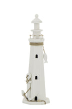 J-Line decoratie Vuurtoren - hout/touw - wit - L