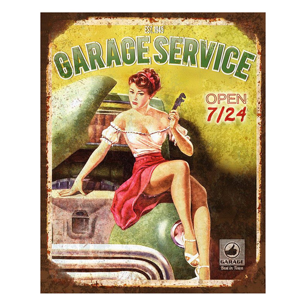 Tekstbord 20x25 cm Groen IJzer Auto Wandbord