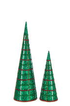 J-Line decoratie Kegel Kralen - ijzer - smaragdgroen - set van 2