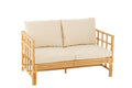 J-Line sofa Elise + kussen 2 Personen - rotan/textiel - naturel/wit