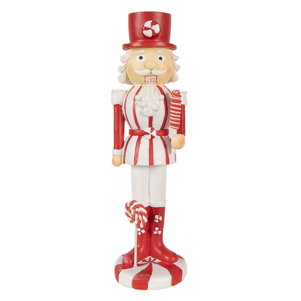 Kerstdecoratie Beeld Notenkraker 23 cm Rood Wit Polyresin Kerstfiguren