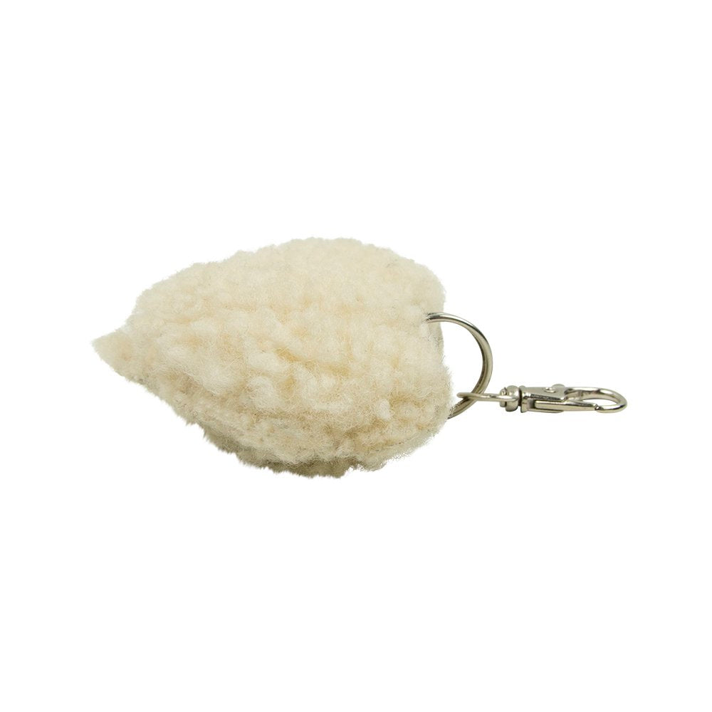 Schaap wit sleutelhanger hart 5cm
