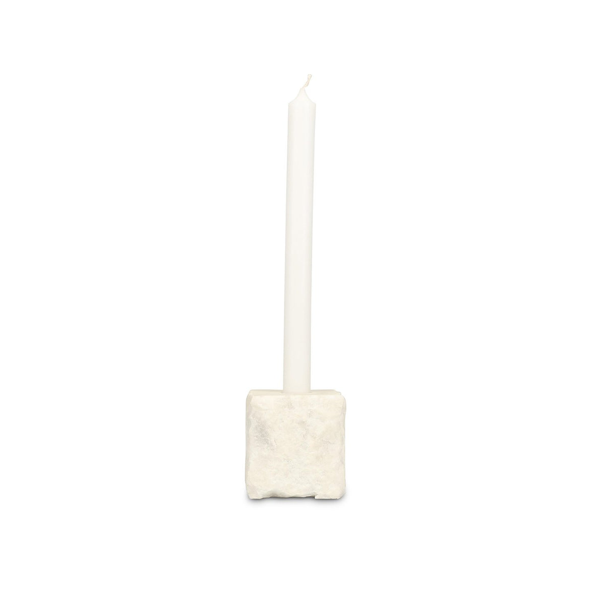 Kaarshouder 8x8xH8cm marmer wit Opus