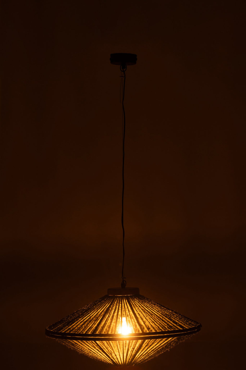 J-Line Hanglamp Ovni Ijzer/Jute Groen Small