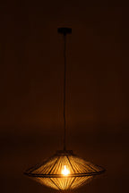 J-Line Hanglamp Ovni Ijzer/Jute Groen Small