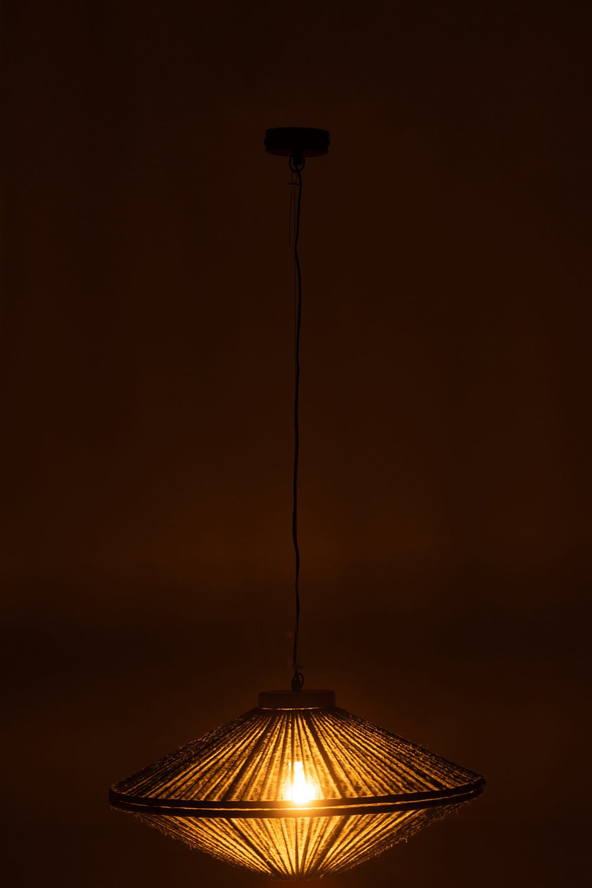 J-Line Hanglamp Ovni Ijzer/Jute Groen Small