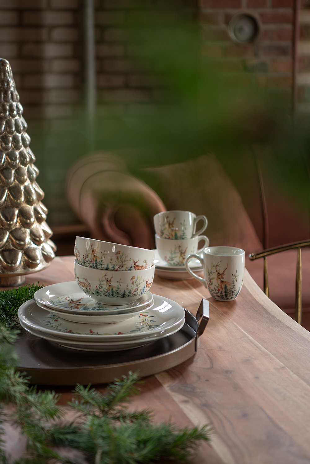 Kop en Schotel 200 ml Wit Keramiek Hert Servies