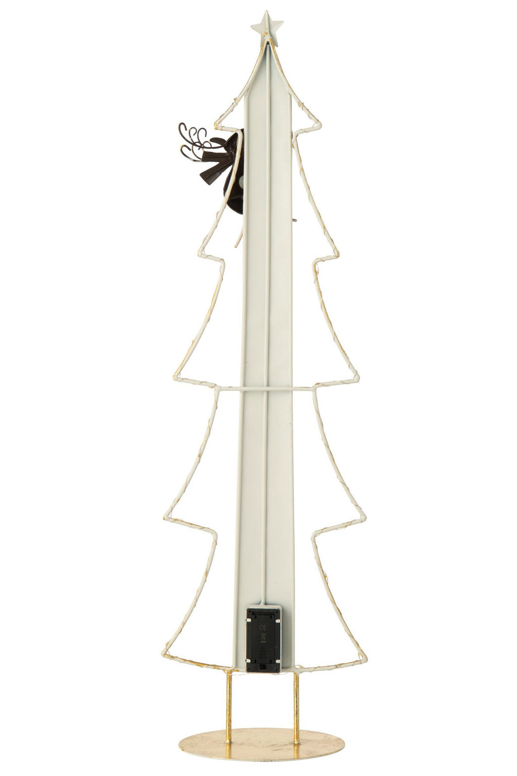 J-Line Ledkerstboom met adventskalender - metaal - wit/goud
