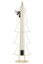 J-Line Ledkerstboom met adventskalender - metaal - wit/goud