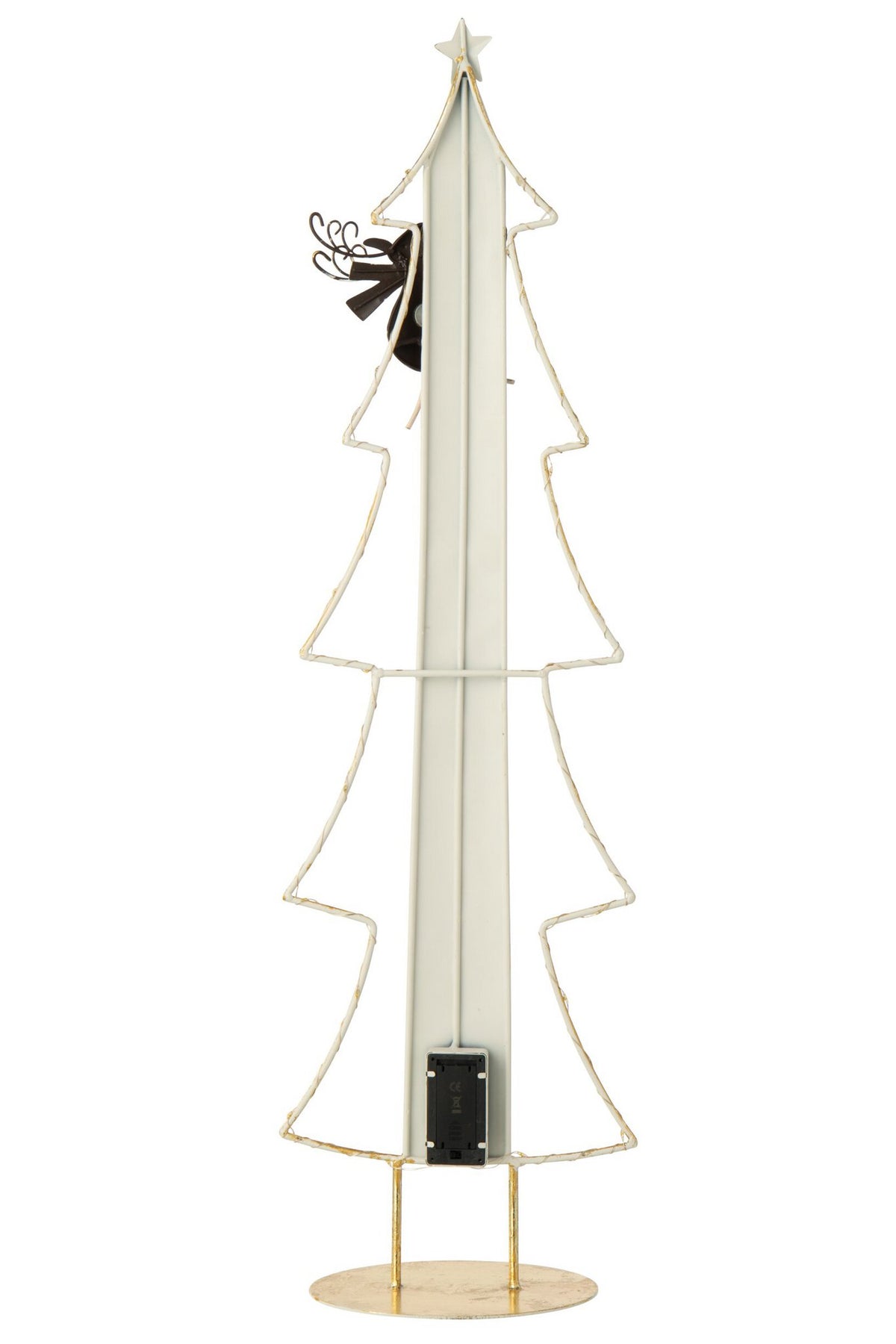 J-Line Ledkerstboom met adventskalender - metaal - wit/goud