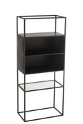 J-Line rek - metaal/glas - zwart