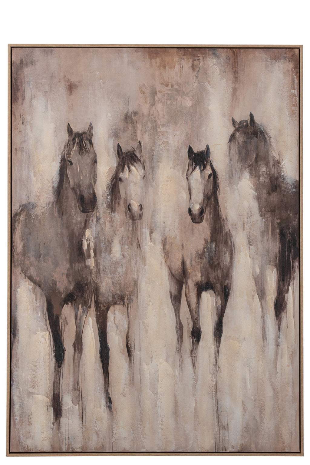 J-Line Schilderij paard - doek - beige