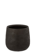J-Line bloempot Oneffen - keramiek - zwart - large - Ø 23 cm