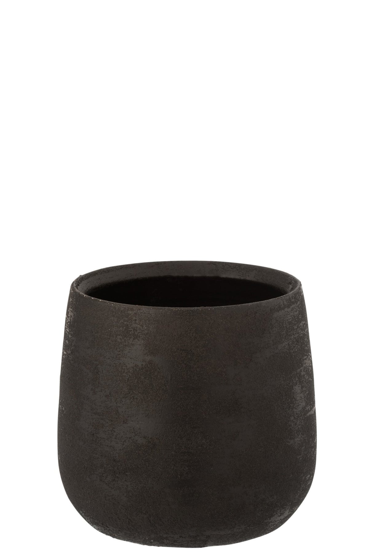 J-Line bloempot Oneffen - keramiek - zwart - large - Ø 23 cm