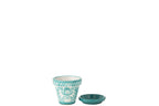 J-Line bloempot Granada - keramiek - aqua - extra small - Ø 17 cm