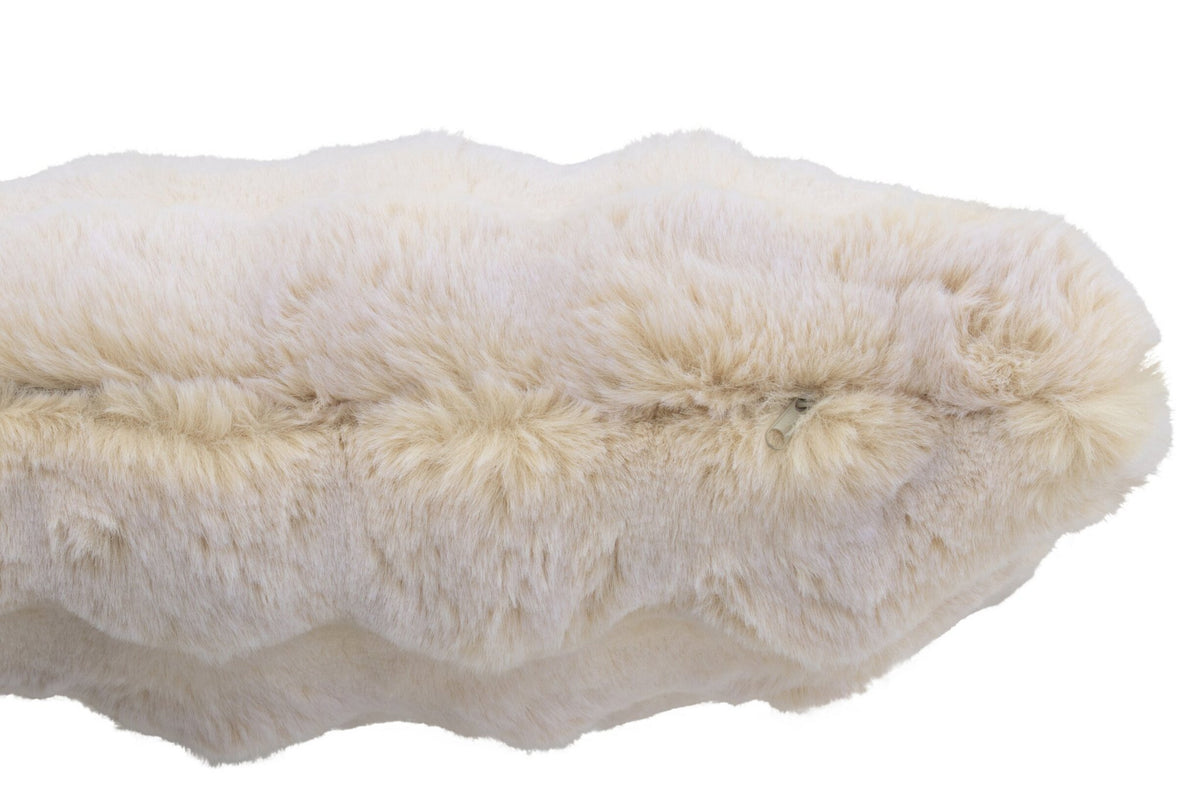 J-Line Kussen Wave Polyester Crème