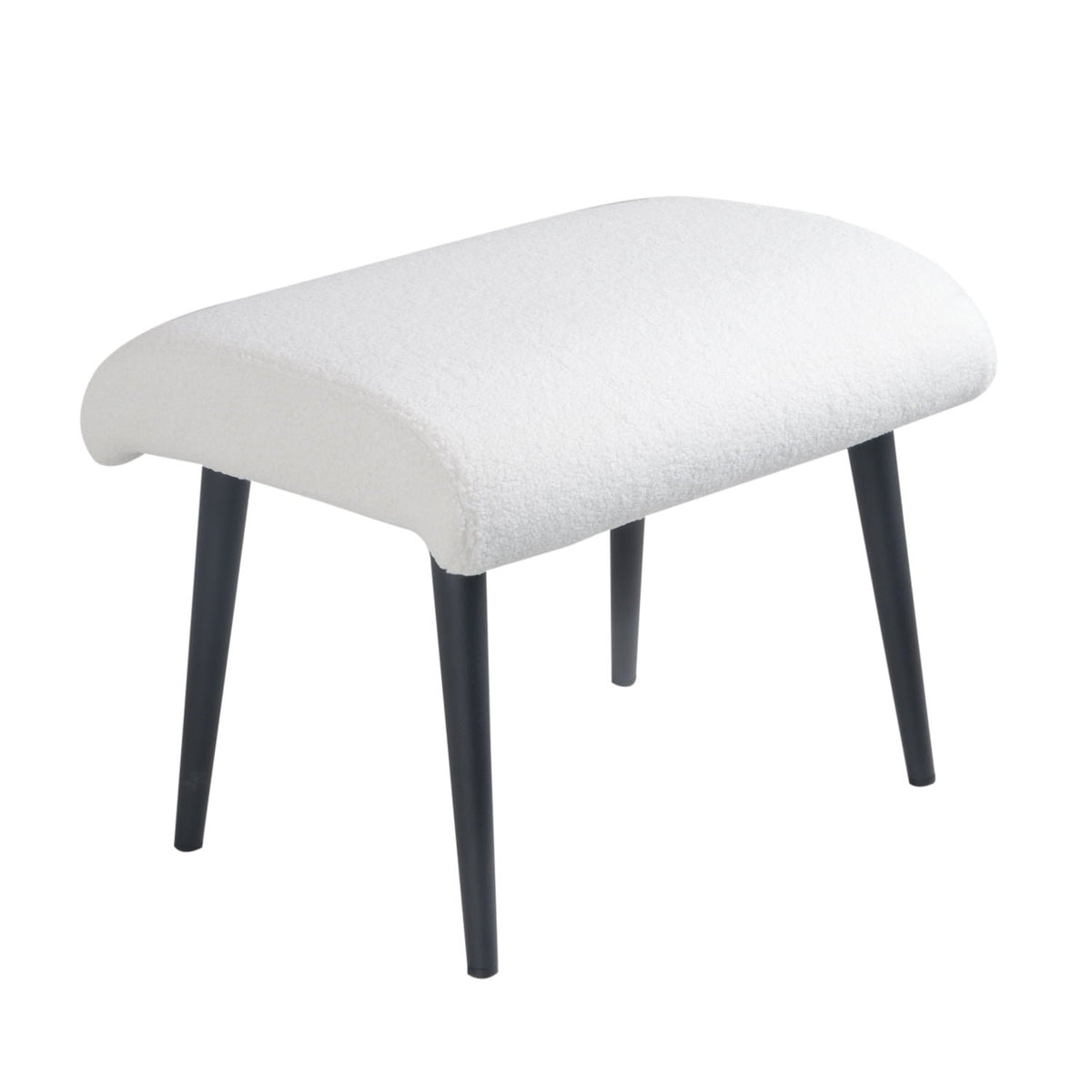 Footstool decorative bench teddy fabric metal benno