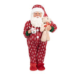 Kerstdecoratie Beld Kerstman 22x19x45 cm Rood Textiel