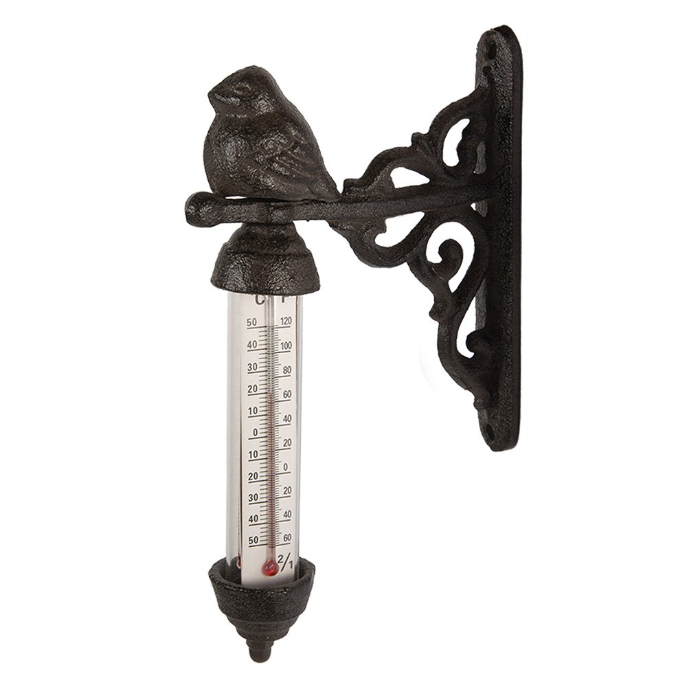 Thermometer Buiten 3x11x16 cm Bruin Metaal