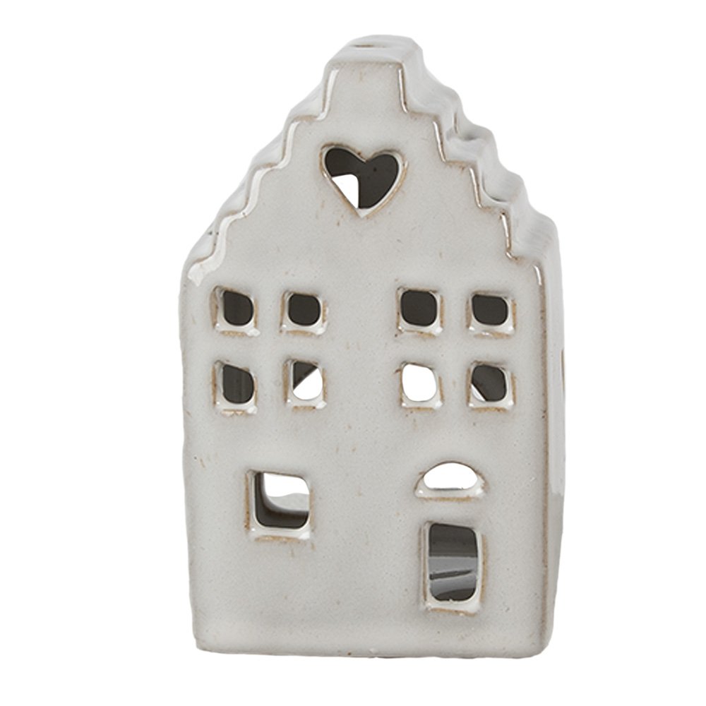 Waxinelichthouder Huis 11 cm Beige Porselein