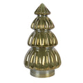Kerstdecoratie Beld Kerstboom Ø 15x27 cm Groen glas
