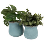Bloempot Binnen Ø 12x12 cm Blauw Keramiek Plantenpot