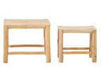 J-Line Sokkels Chamonix - dennenhout - naturel - set van 2