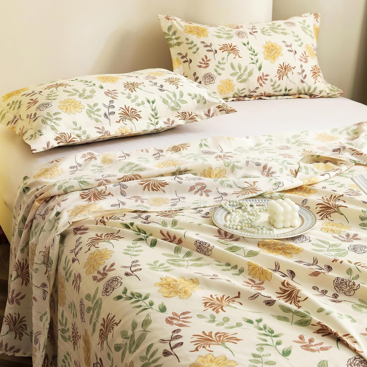Kingsize laken - Cloud Cotton 300 TC - Bloemenontwerpset