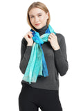 Zijden sjaal dames multi aqua