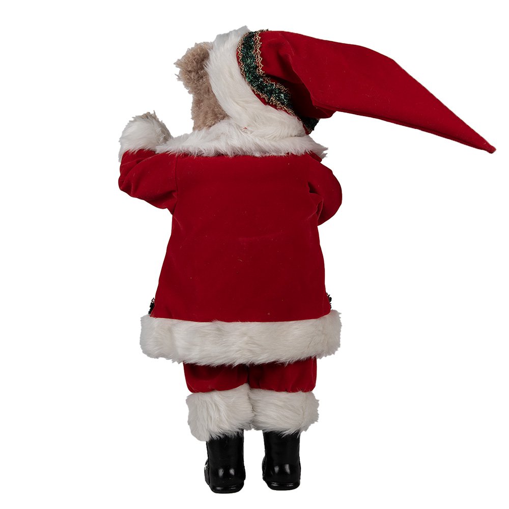 Kerstdecoratie Beeld Beer 51 cm Rood Kunststof Kerstman