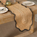 Jute gevlochten tafelloper – houtskool – natuurlijk eetdecor