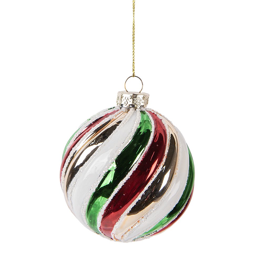 Kerstbal Ø 8x8 cm Meerkleurig Glas