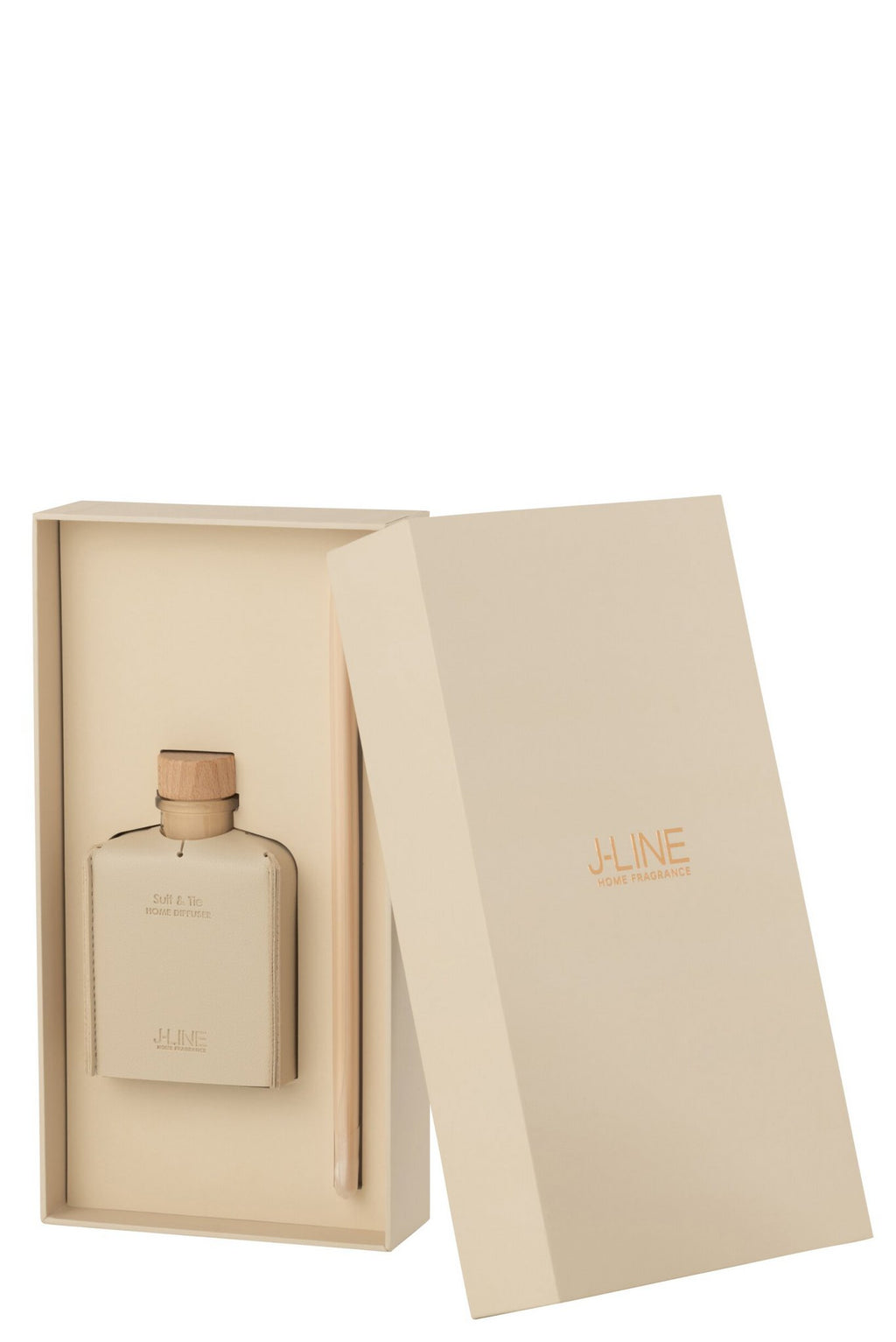 J-Line geurolie + stokjes - Suit & Tie - leder - beige - 100ml