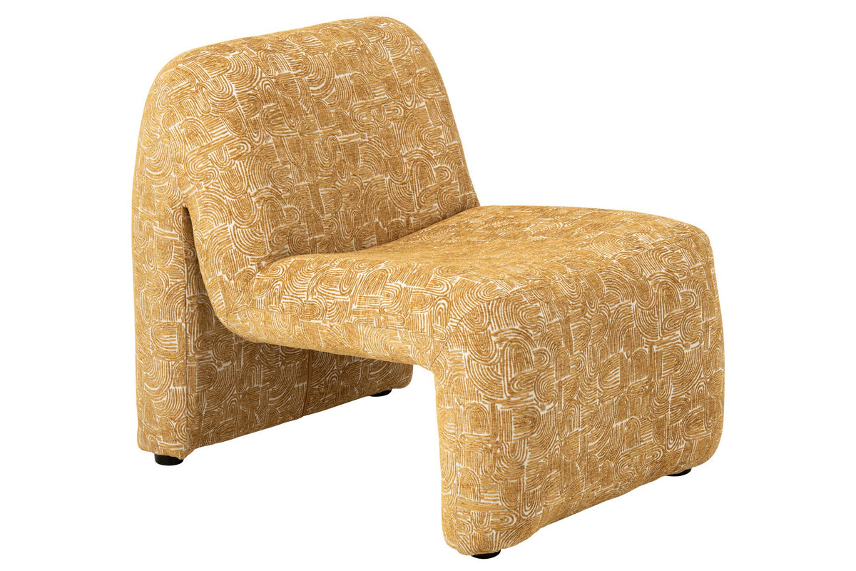 J-Line Chaise longue Margo - multiplex/stof - oker