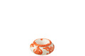 J-Line asbak Ashtray Granada - keramiek - wit/oranje - small