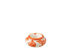 J-Line asbak Ashtray Granada - keramiek - wit/oranje - small