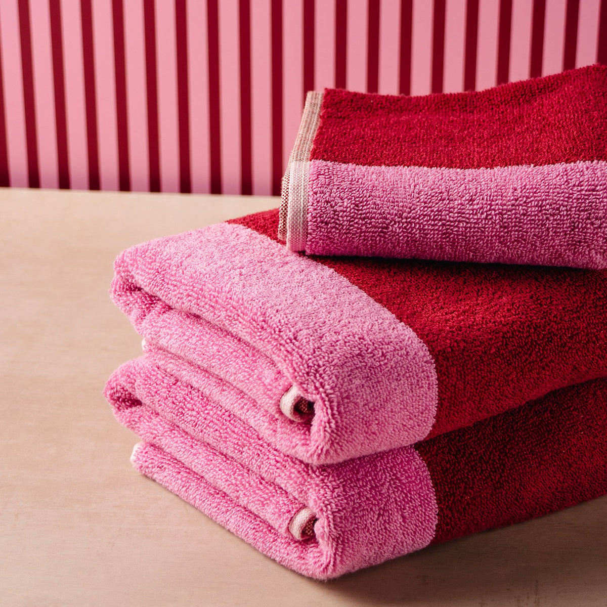 Badhanddoek 50x100cm roze Pixie - Set van 2