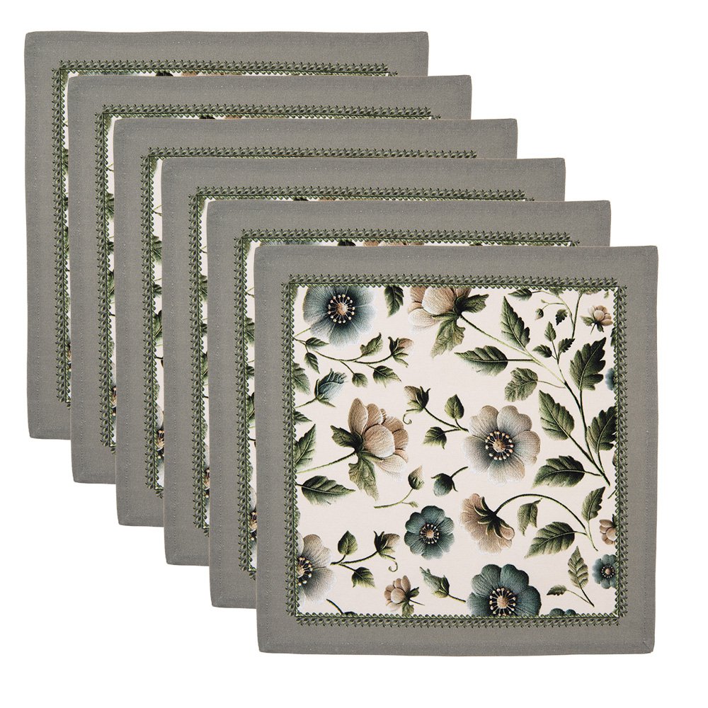 Servetten Katoen Set van 6 40x40 cm Beige Katoen