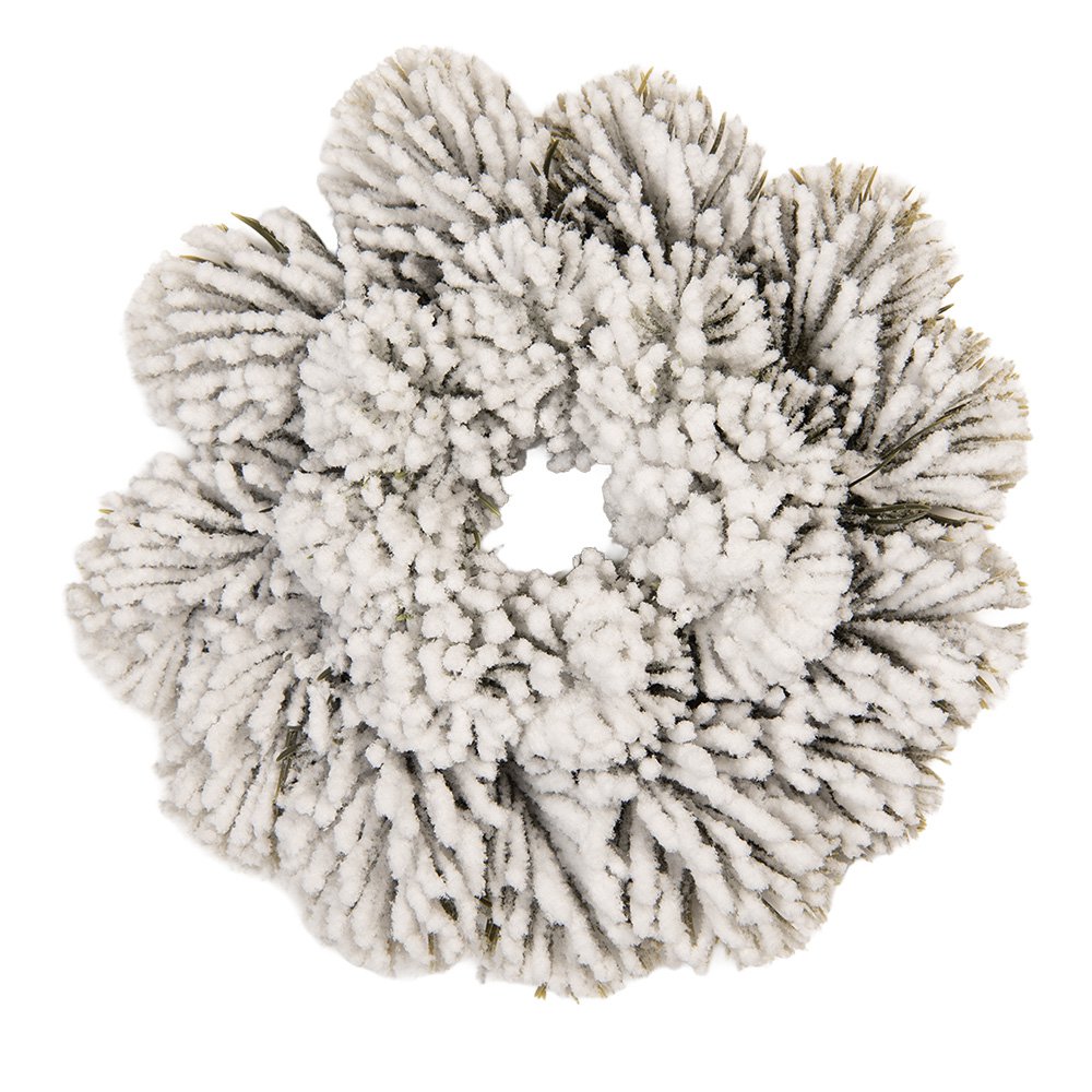 Kerstkrans Ø 26 cm Groen Wit Kunststof
