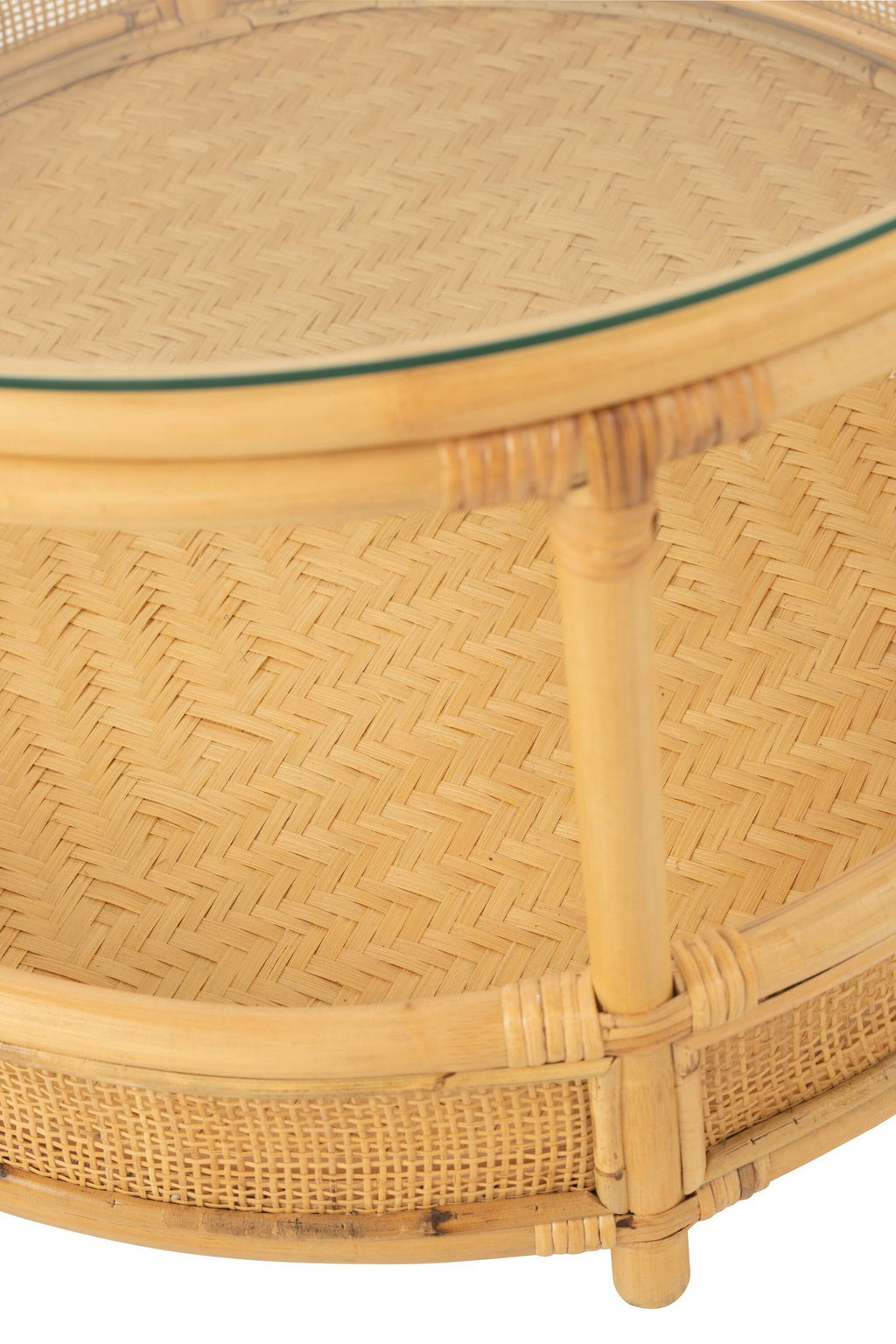J-Line salontafel Jovelyne - rotan/glas - naturel