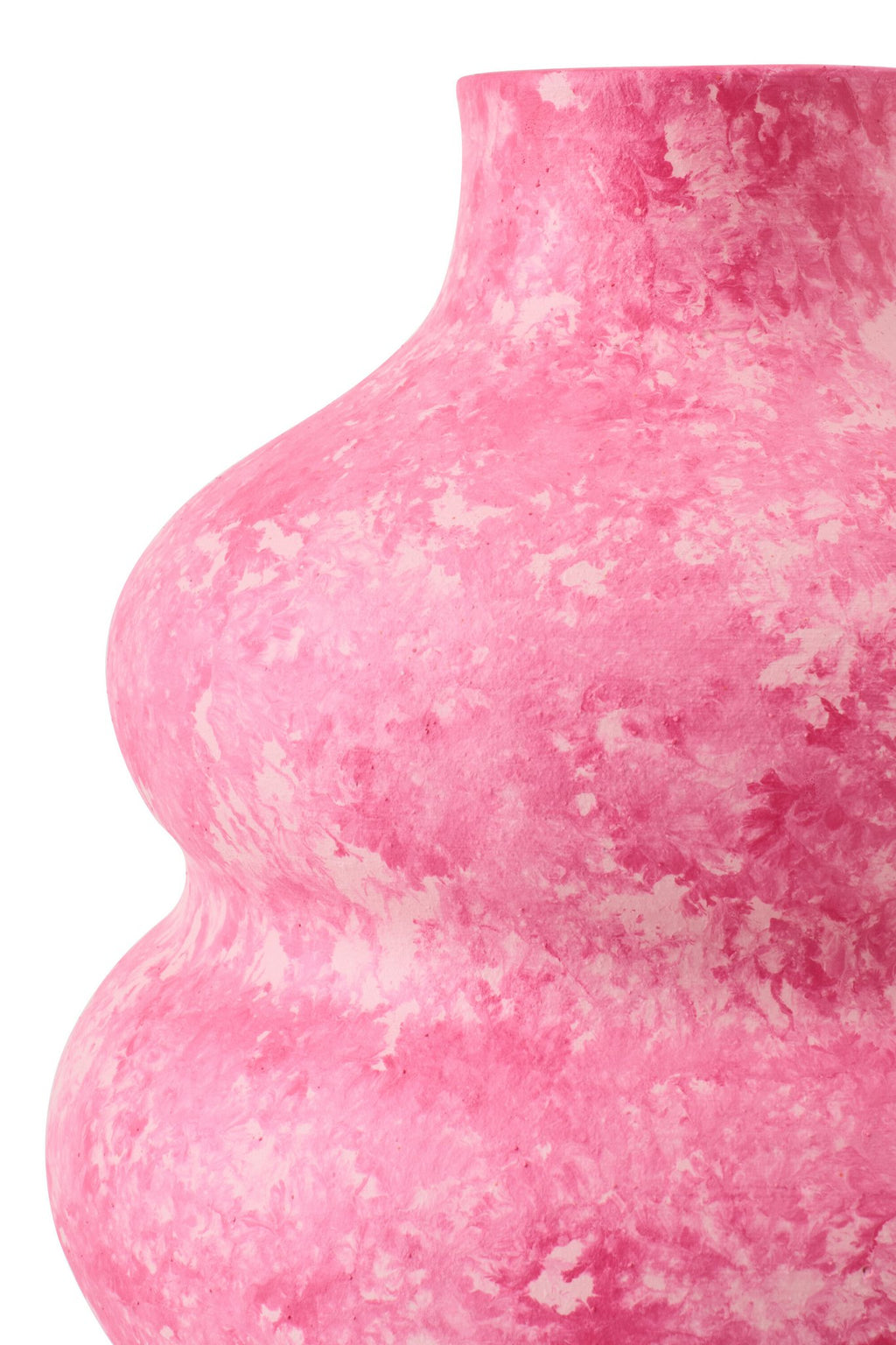 J-Line vaas - keramiek - roze/wit - S