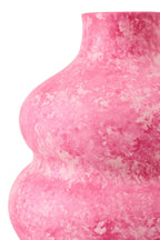 J-Line vaas - keramiek - roze/wit - S
