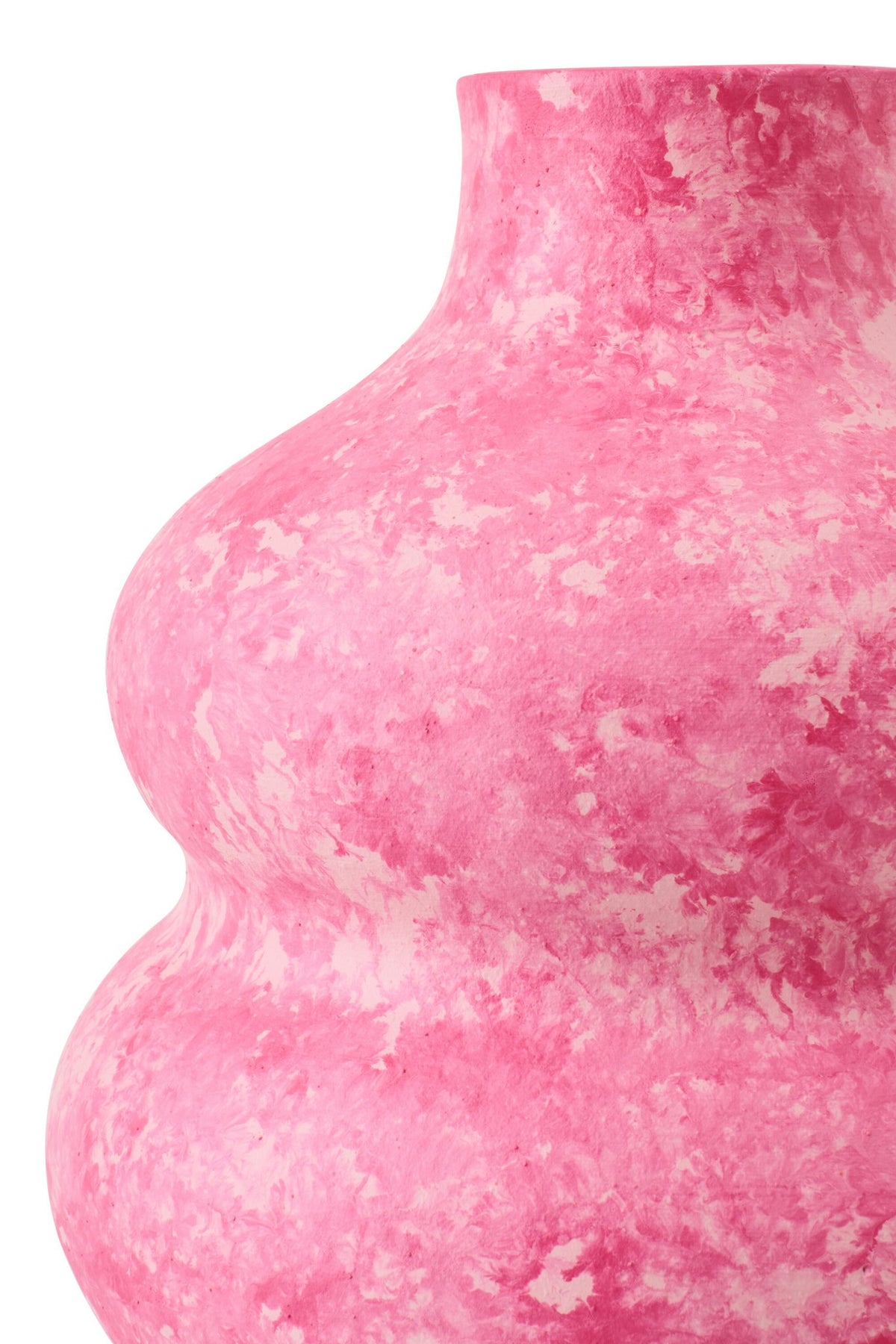 J-Line vaas - keramiek - roze/wit - S