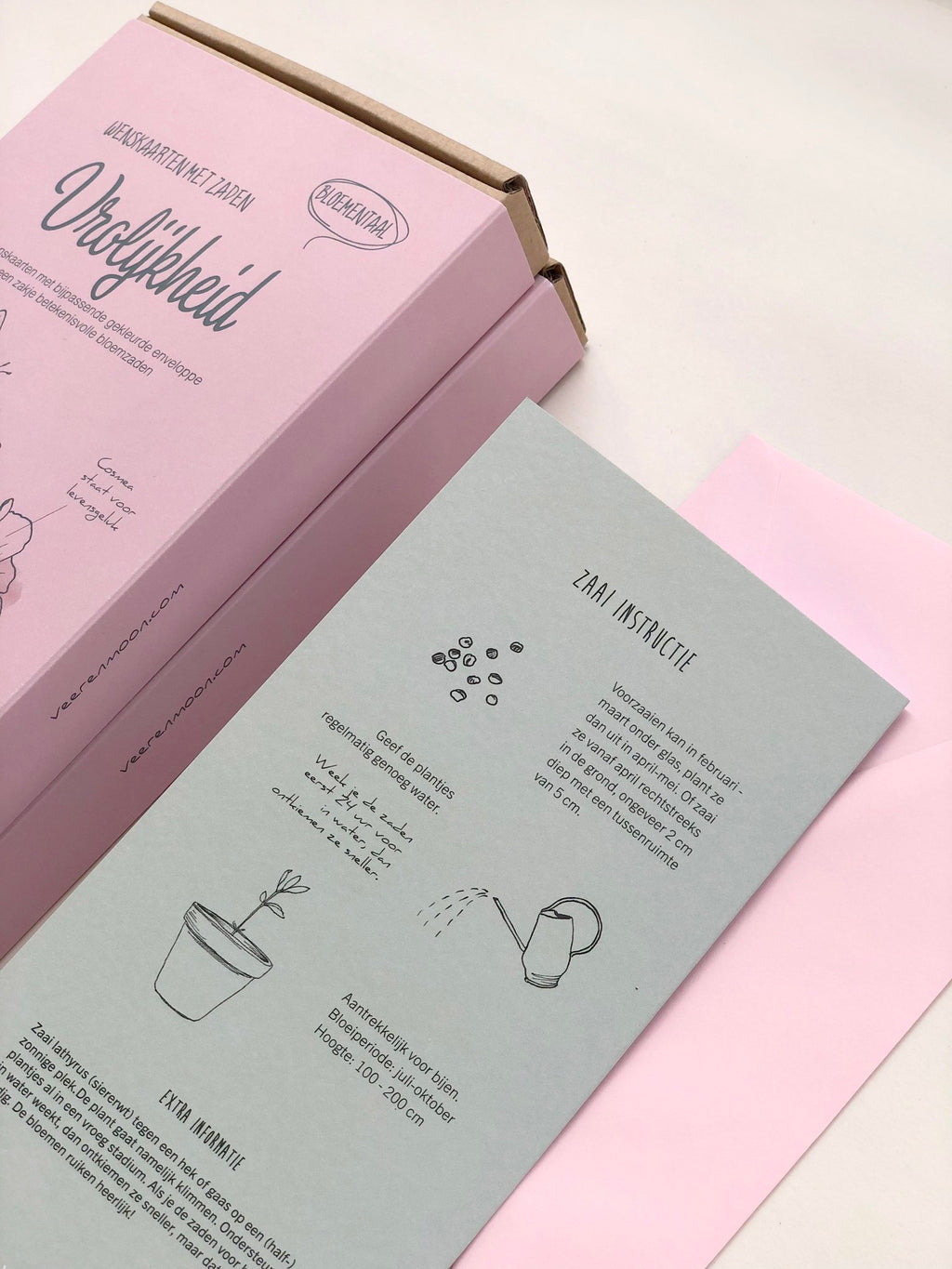 Cadeaubox wenskaarten met zaden 'Vrolijkheid'